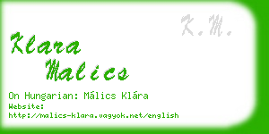 klara malics business card